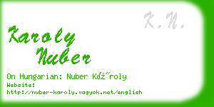 karoly nuber business card